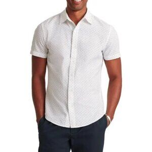 Bonobos Mens Slim Fit White Button-Up Short Sleeve  Shirt Size XL